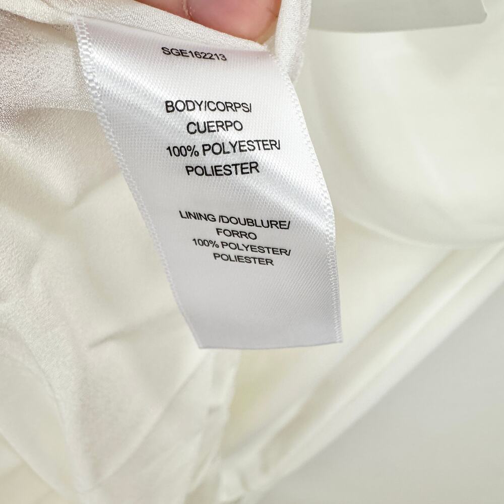 HALSTON HERITAGE Cape Effect Draped Crepe Gown Maxi Dress White US 4 NWT - Picture 12 of 15
